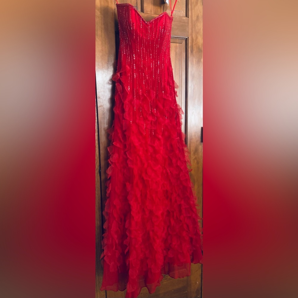 ALYCE Red beaded dress